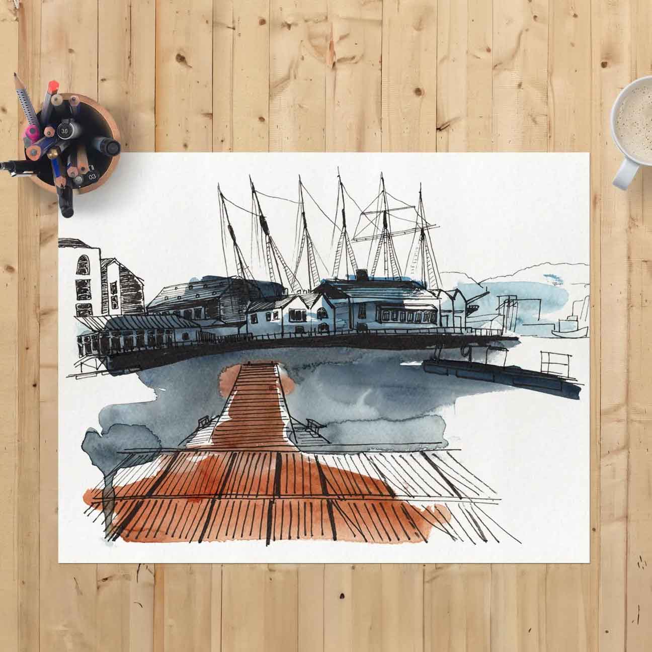 View from Broken - Dock Print