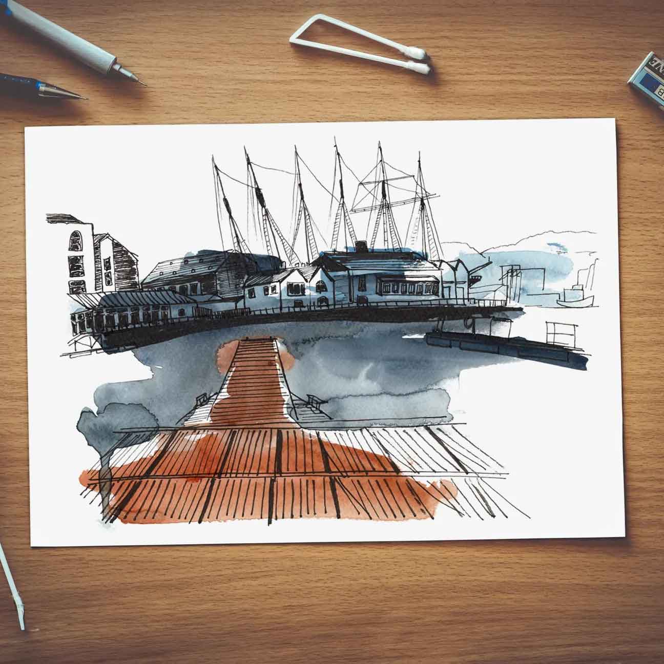 View from Broken - Dock Print