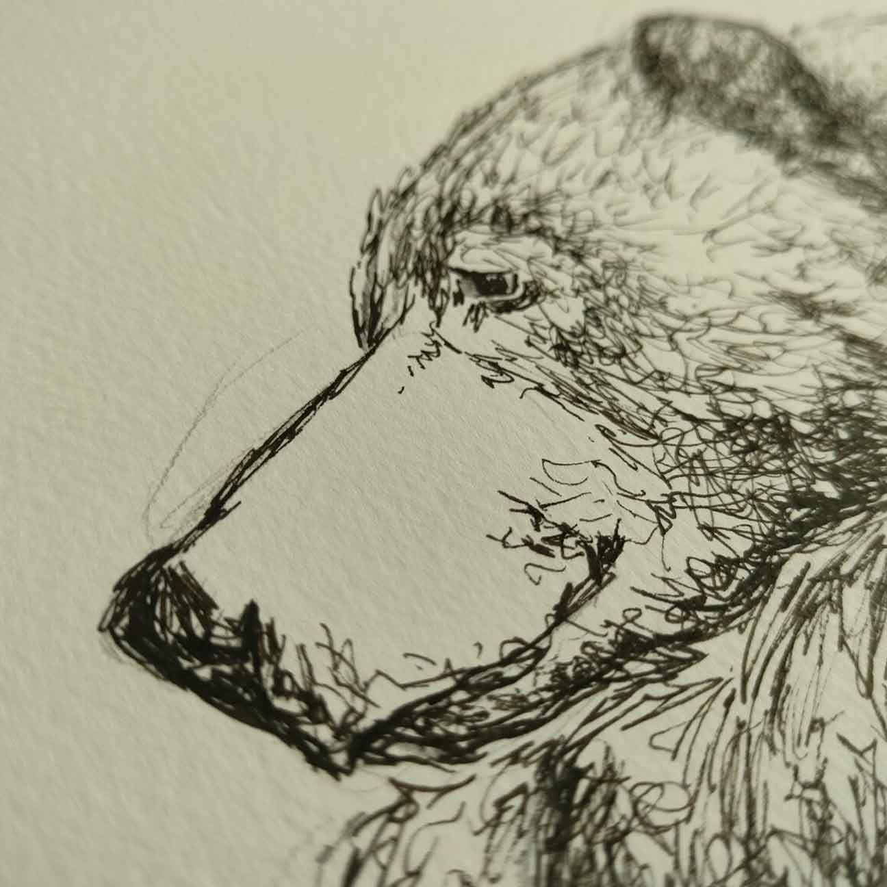 Gentle Giant - Original Pen Drawing