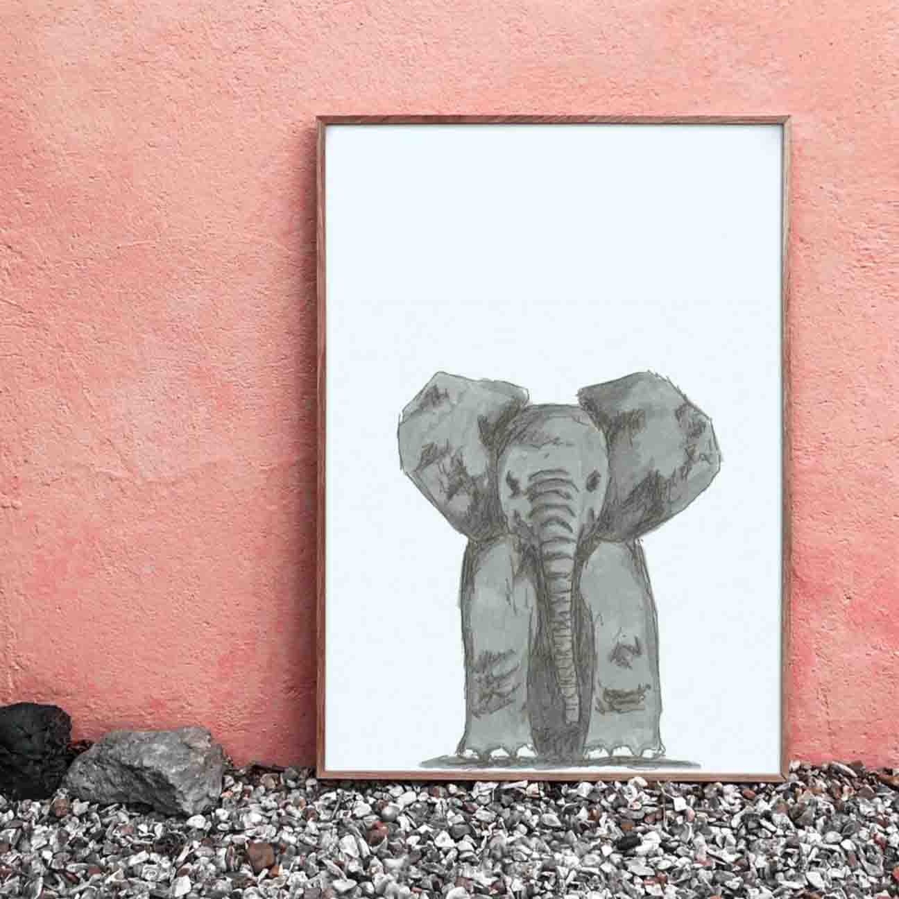 Baby Elephant Nursery Print