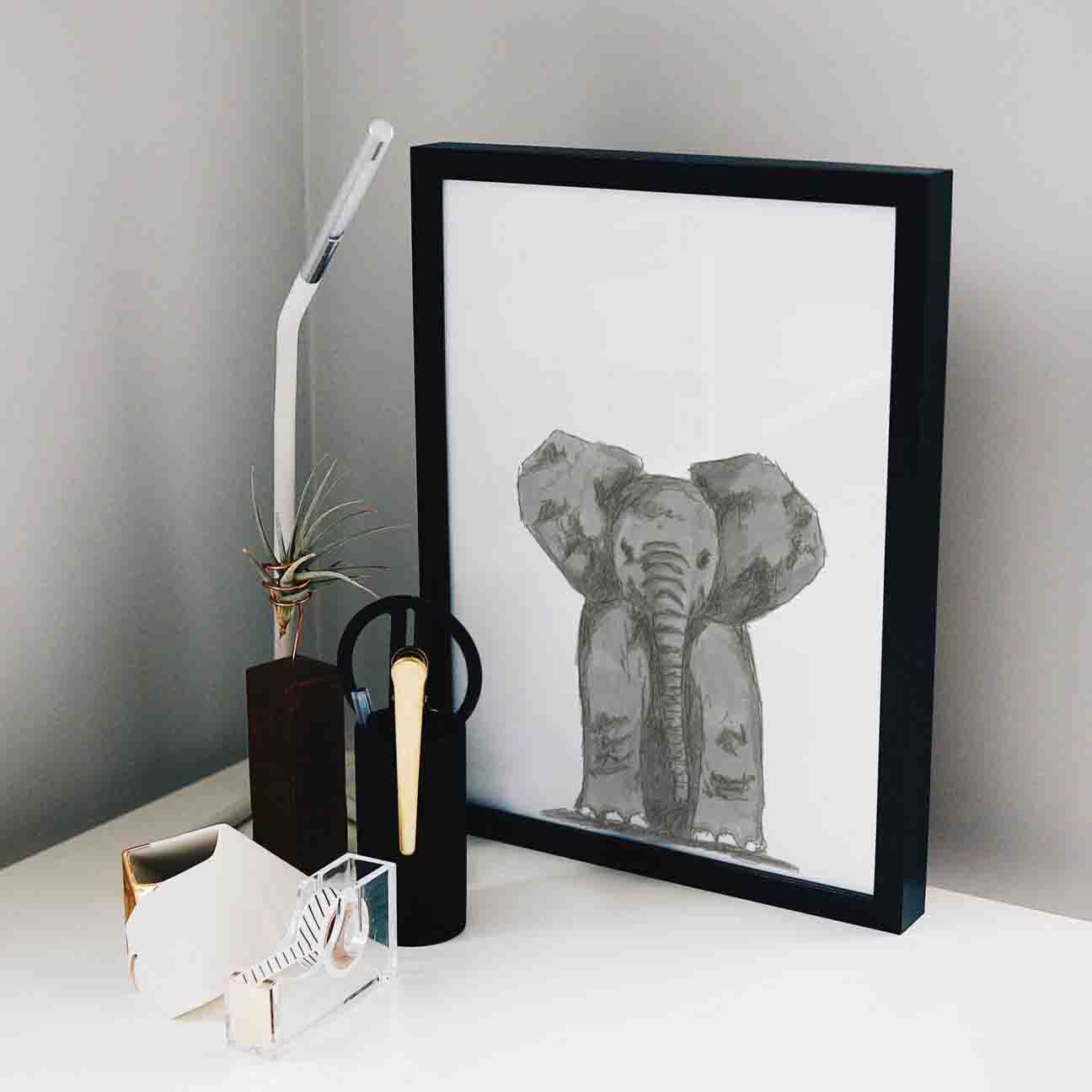Baby Elephant Nursery Print
