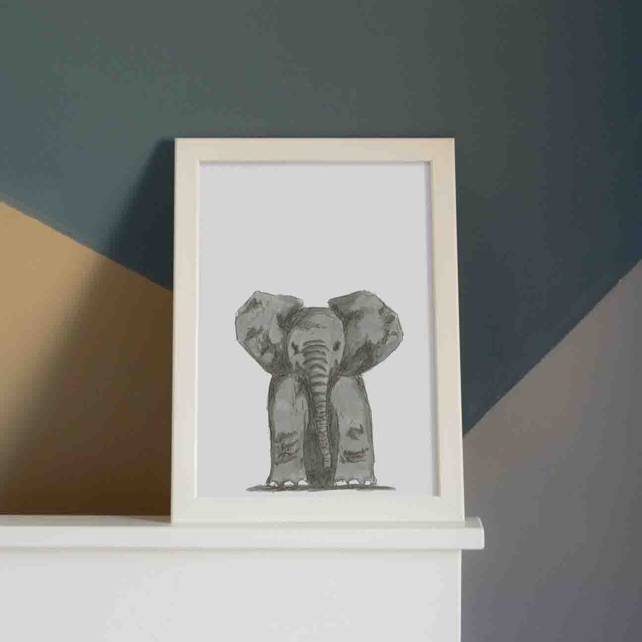 Baby Elephant Nursery Print
