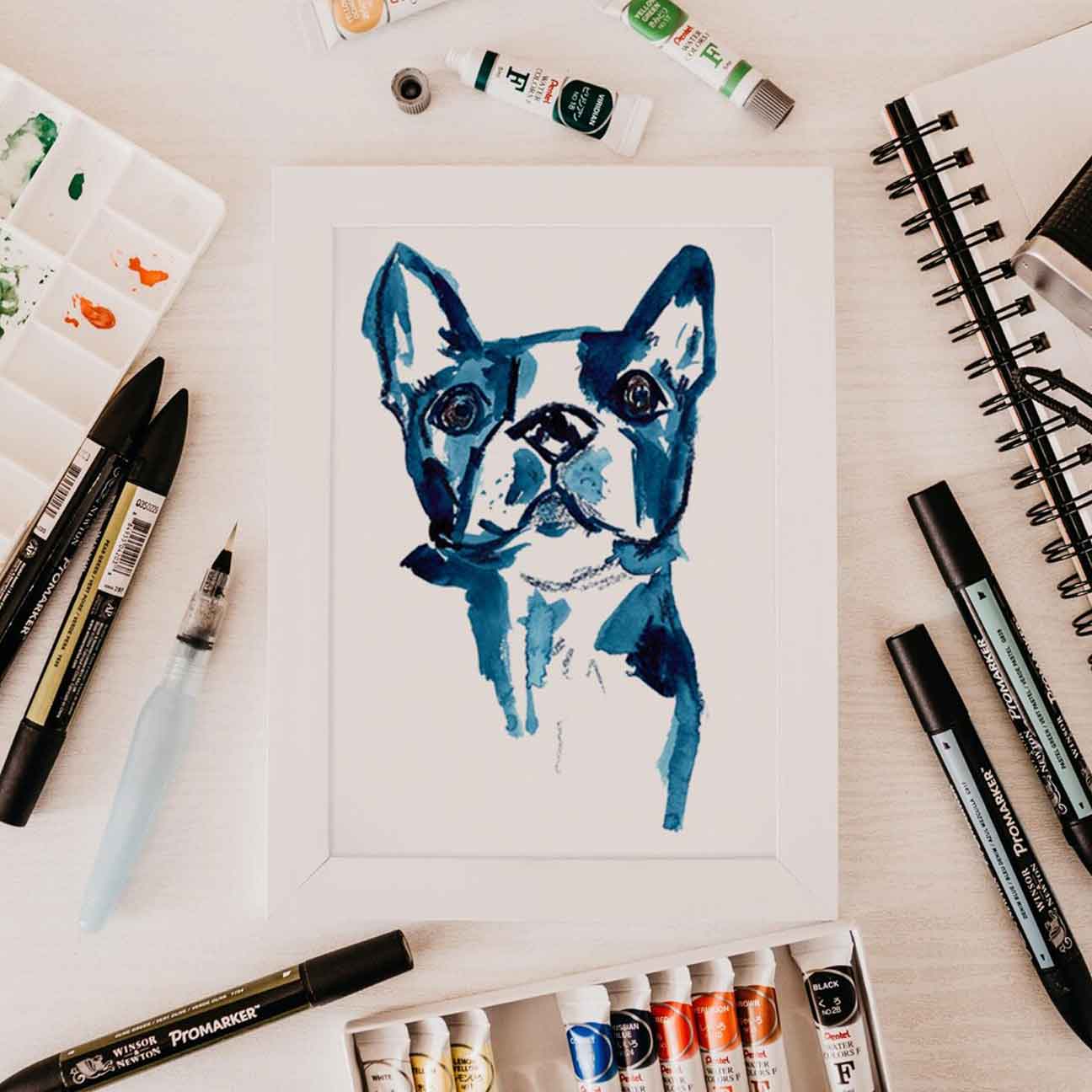 Boston Terrier Portrait - Print