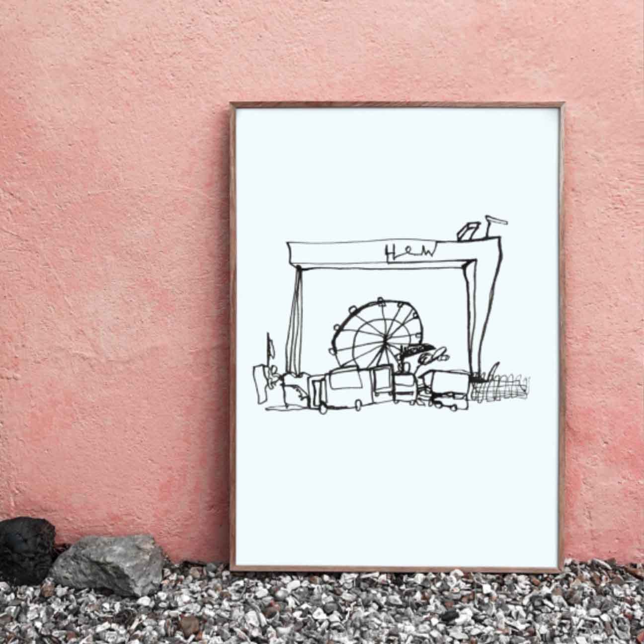 Cranes & Whirls – Belfast Print
