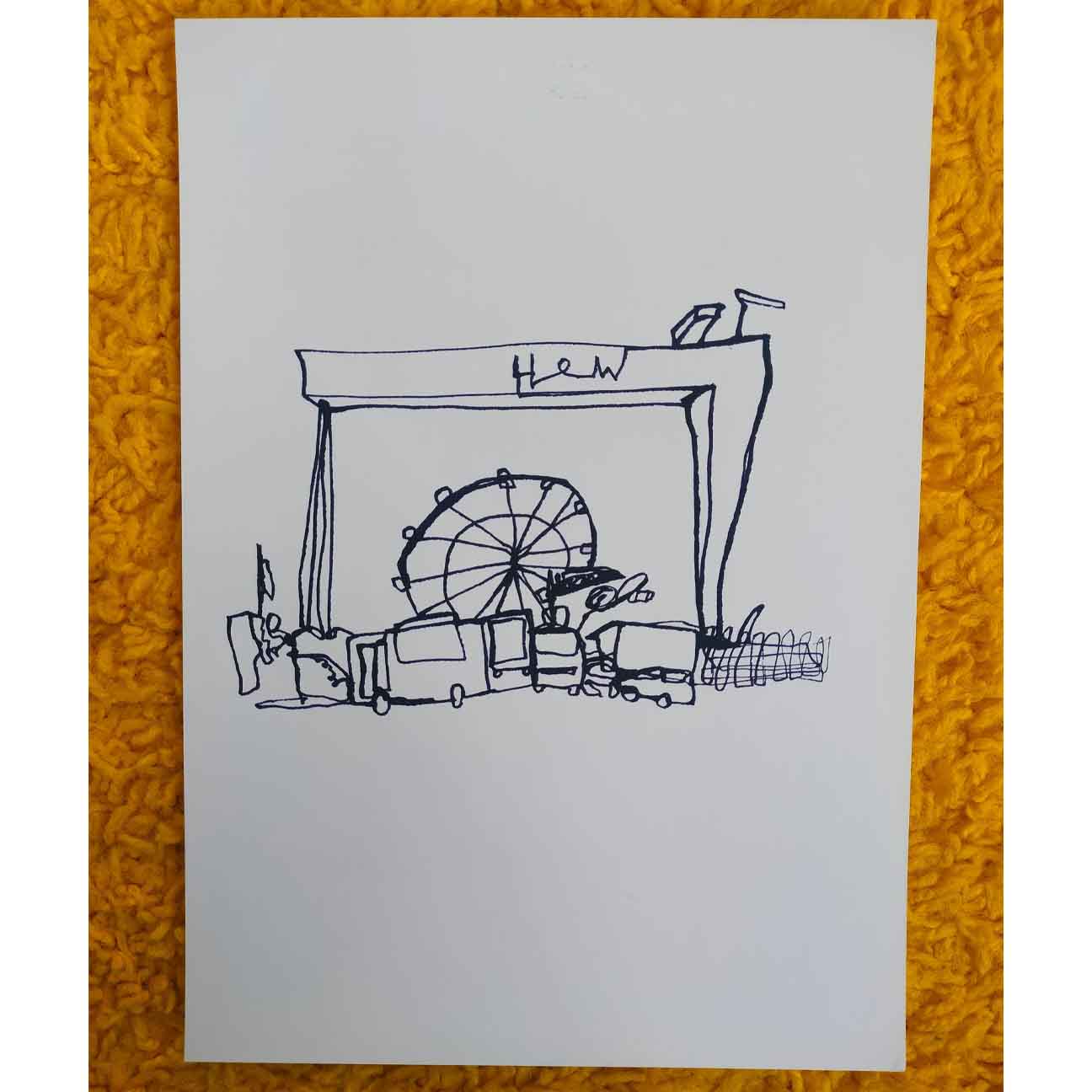 Cranes & Whirls – Belfast Print