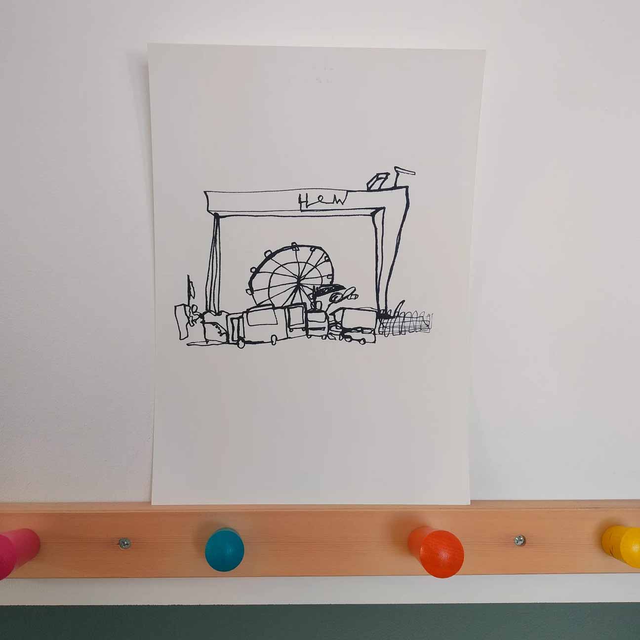 Cranes & Whirls – Belfast Print