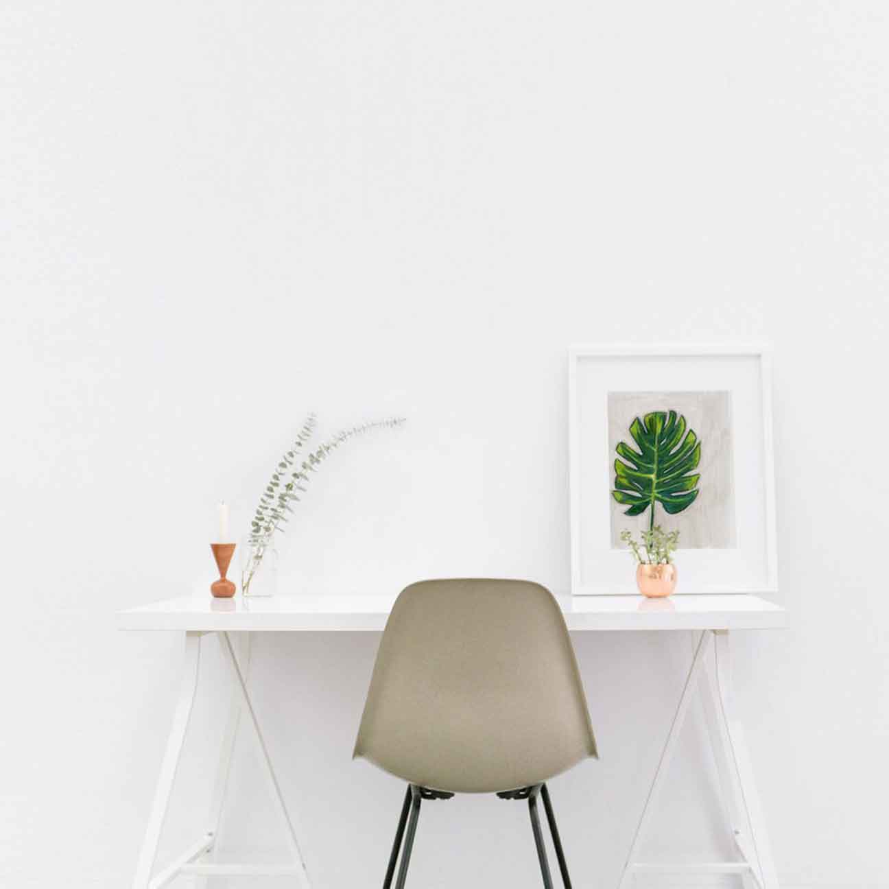 Grey Scribbles & Leafy Dreams - Print