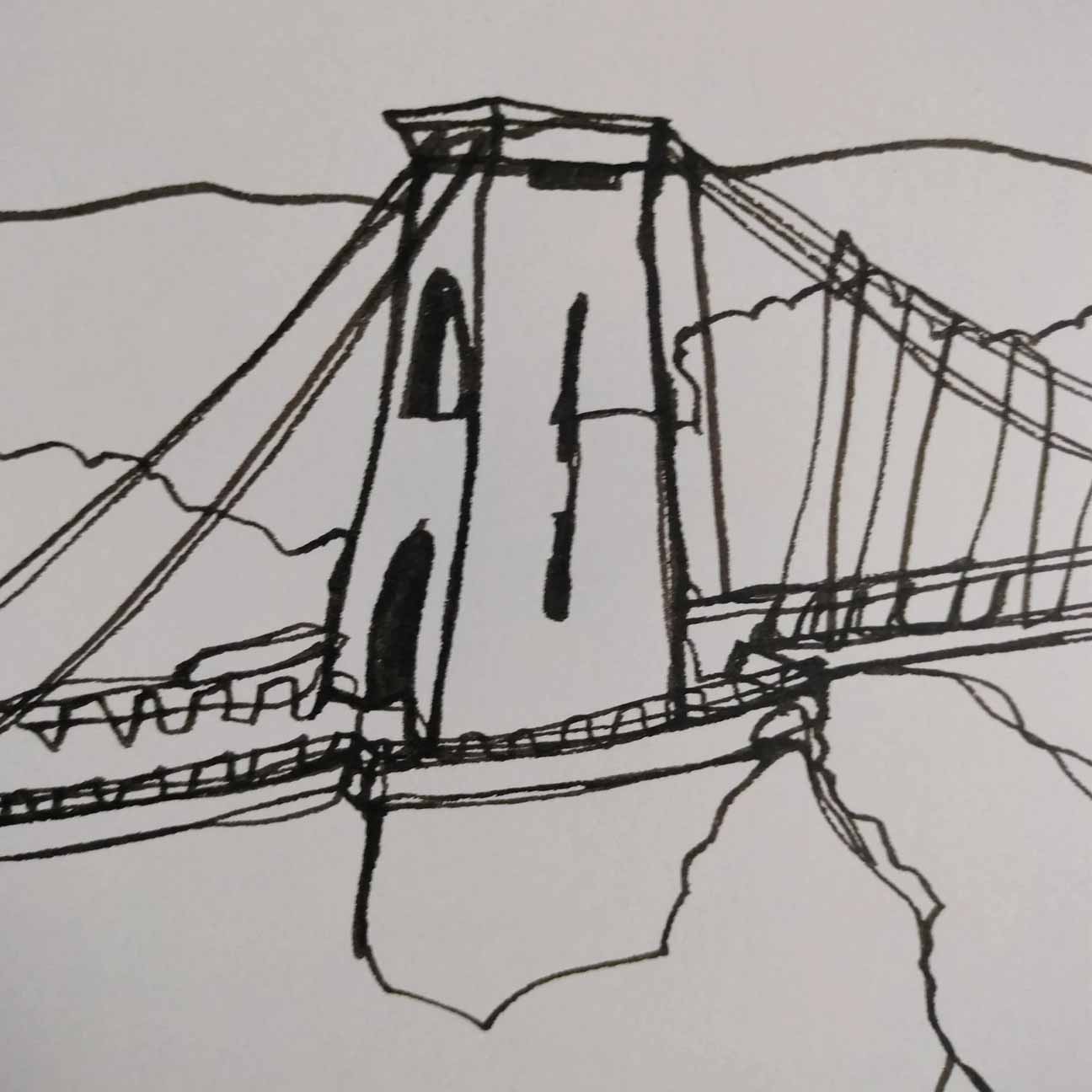 Bristol Suspension Bridge in Pen - Original