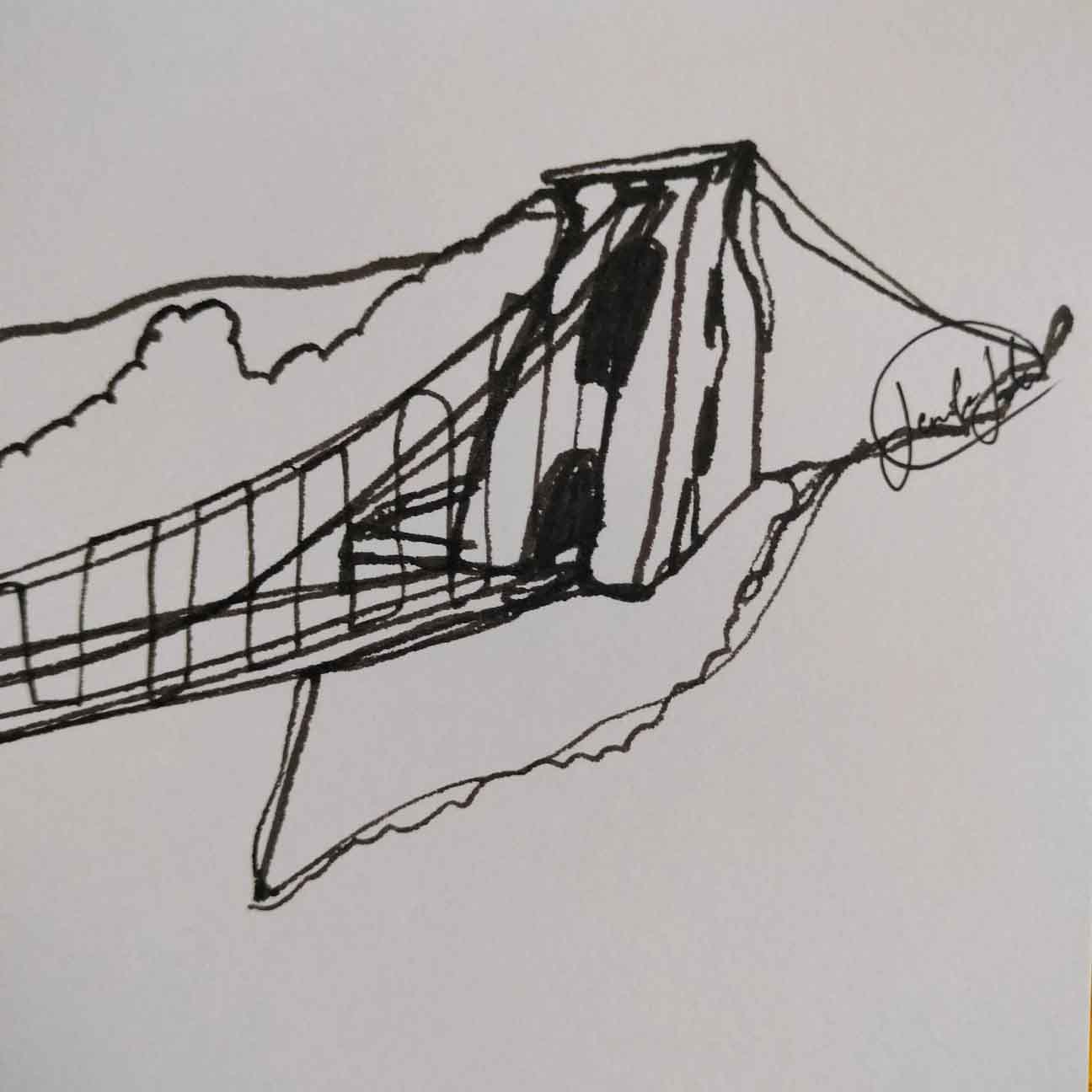 Bristol Suspension Bridge in Pen - Original