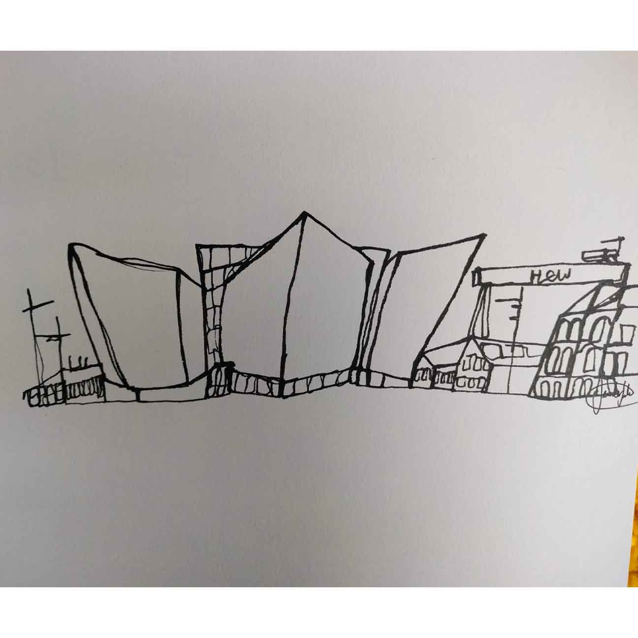 Titanic Quarter Drawing - Original