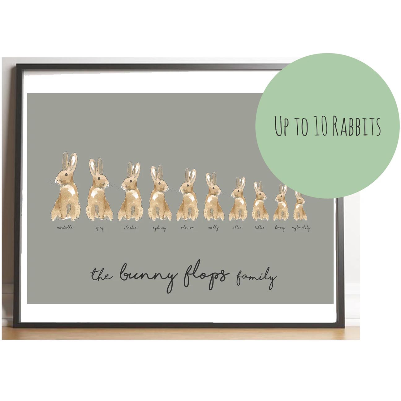 Personalised Rabbit Family Print