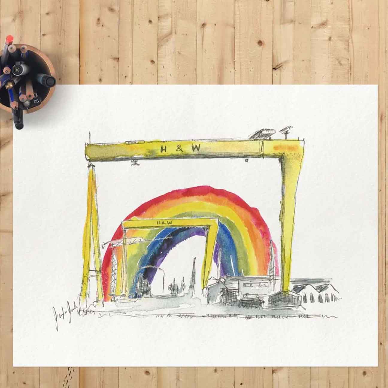 Rainbow Harland & Wolff Cranes