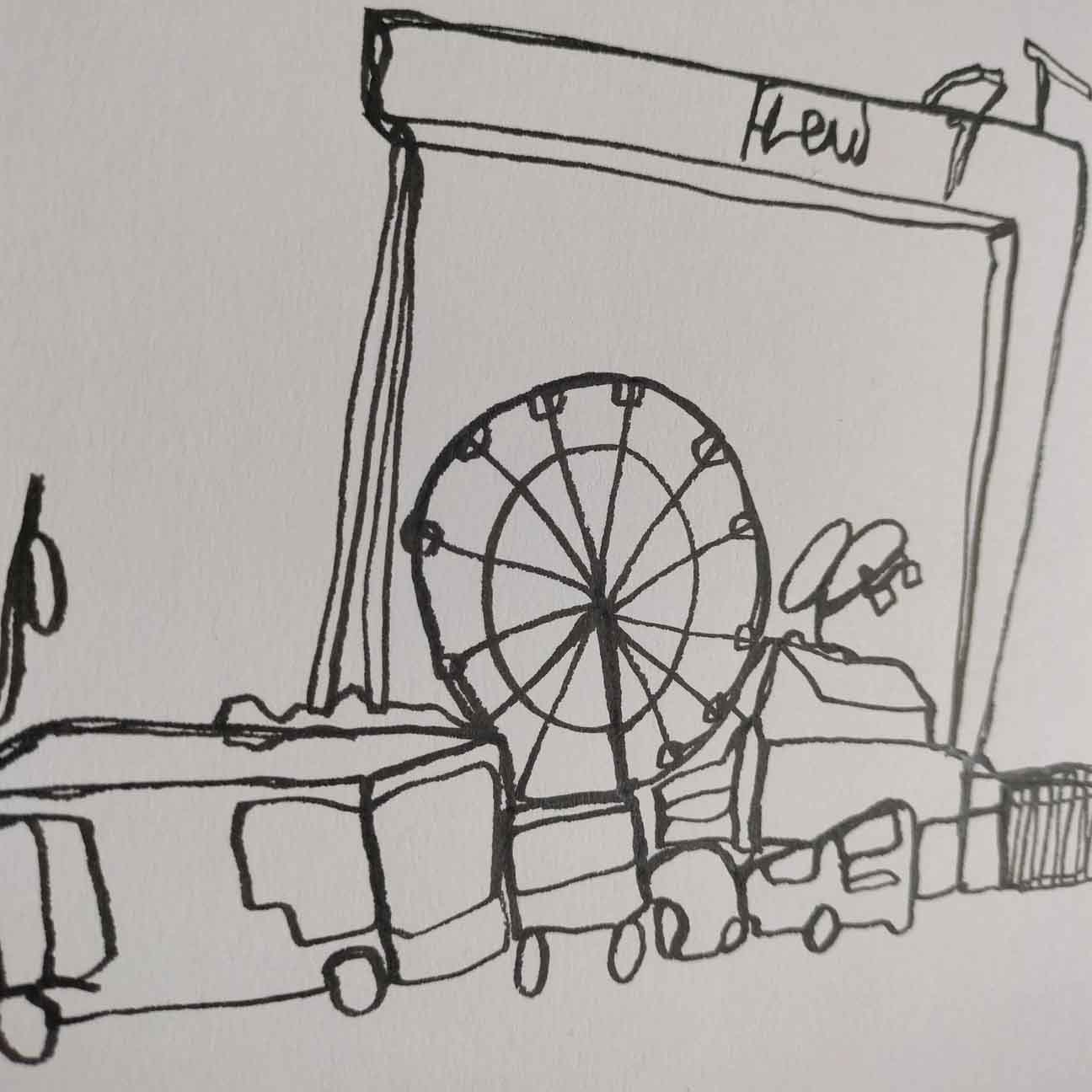 Cranes & Whirls - Original