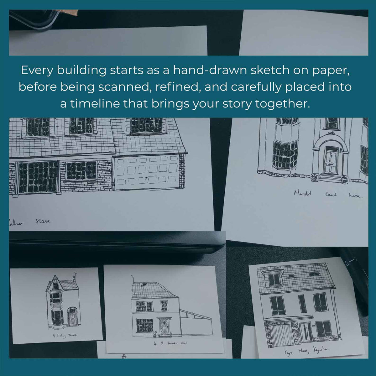 Your Story in Buildings - Custom Timeline Illustration