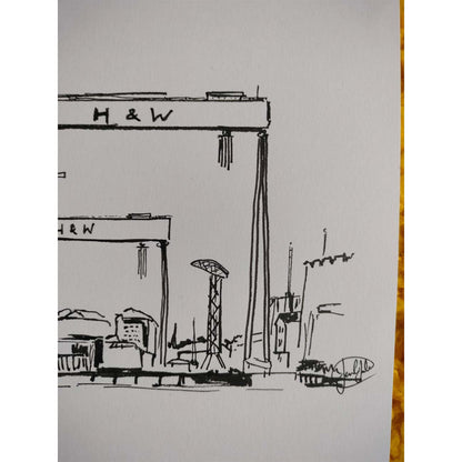 Belfast Docks Drawing - Original