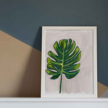 Grey Scribbles & Leafy Dreams - Print