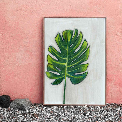 Grey Scribbles & Leafy Dreams - Print