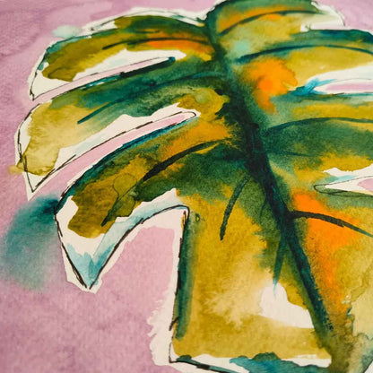 Monstera Leaf Original Painting
