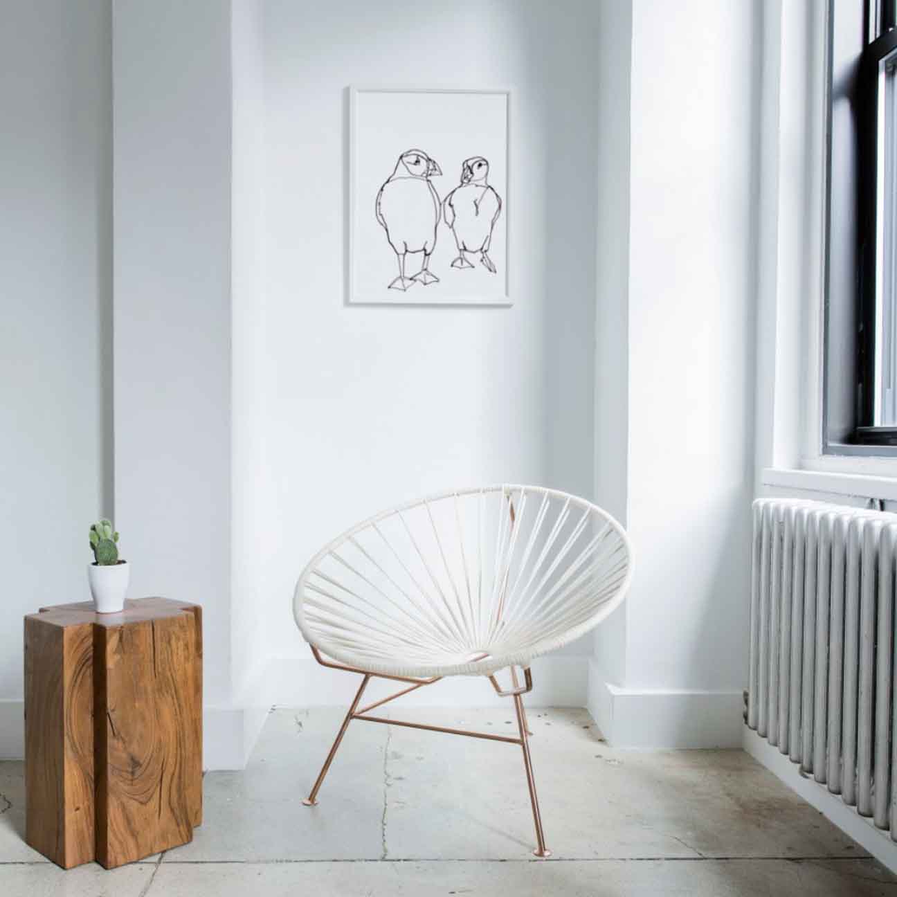 Puffin Pair – Minimalist Coastal Art Print