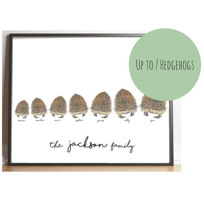 Personalised Hedgehog Family Print