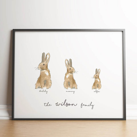 Personalised Rabbit Family Print